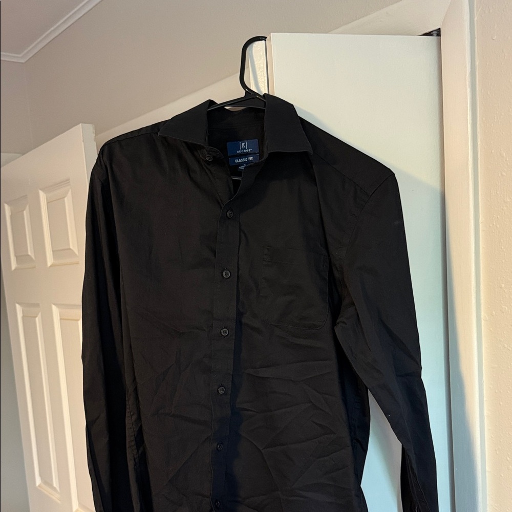 George Classic Fit Black Shirt